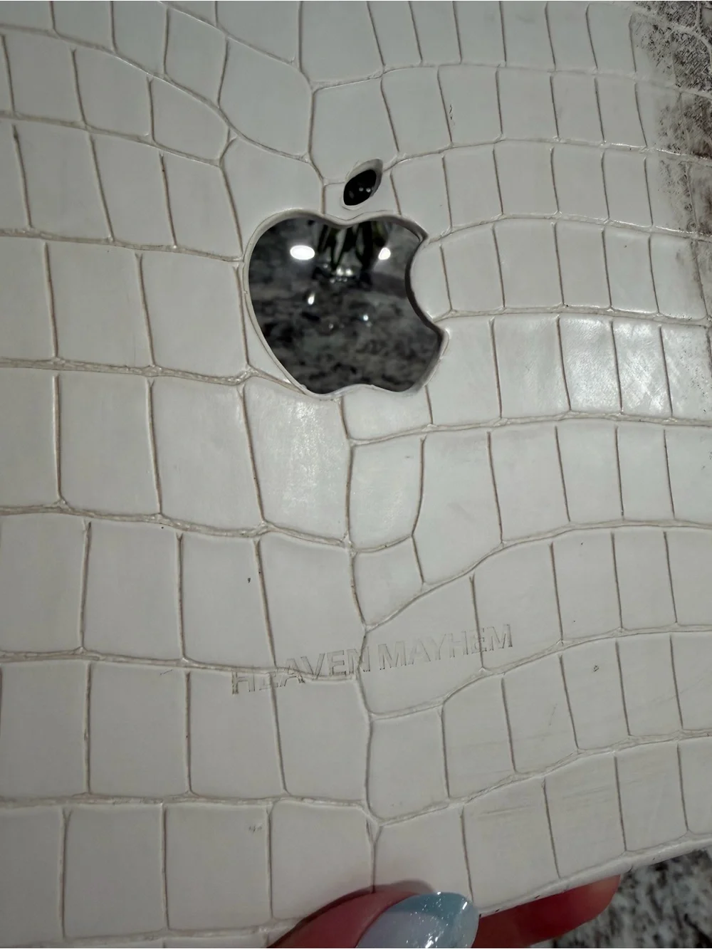 Heaven Mayhem Crocodile Embossed Vegan Leather MacBook Air 13” Case